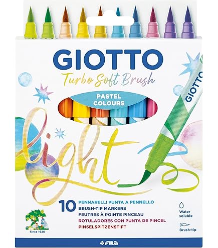 Set Pennarelli Giotto Turbo Maxi - 5 Pezzi Blu, Punta Spessa 5 Mm, Lavabili