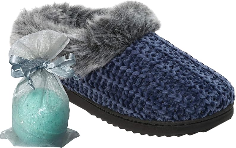 women's dearfoams chenille knit clog slippers