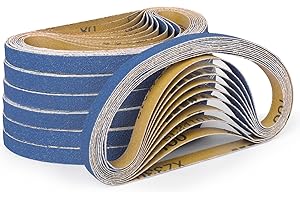 Shineboc 40-Piece 1/2 x 18 Inch 120 Grit Zirconia Sanding Belts, Heavy Duty Long-lasting Mini Sanding Bands for Belt Sander, Rust Paint Removal, Wood Metal Grinding and Finishing