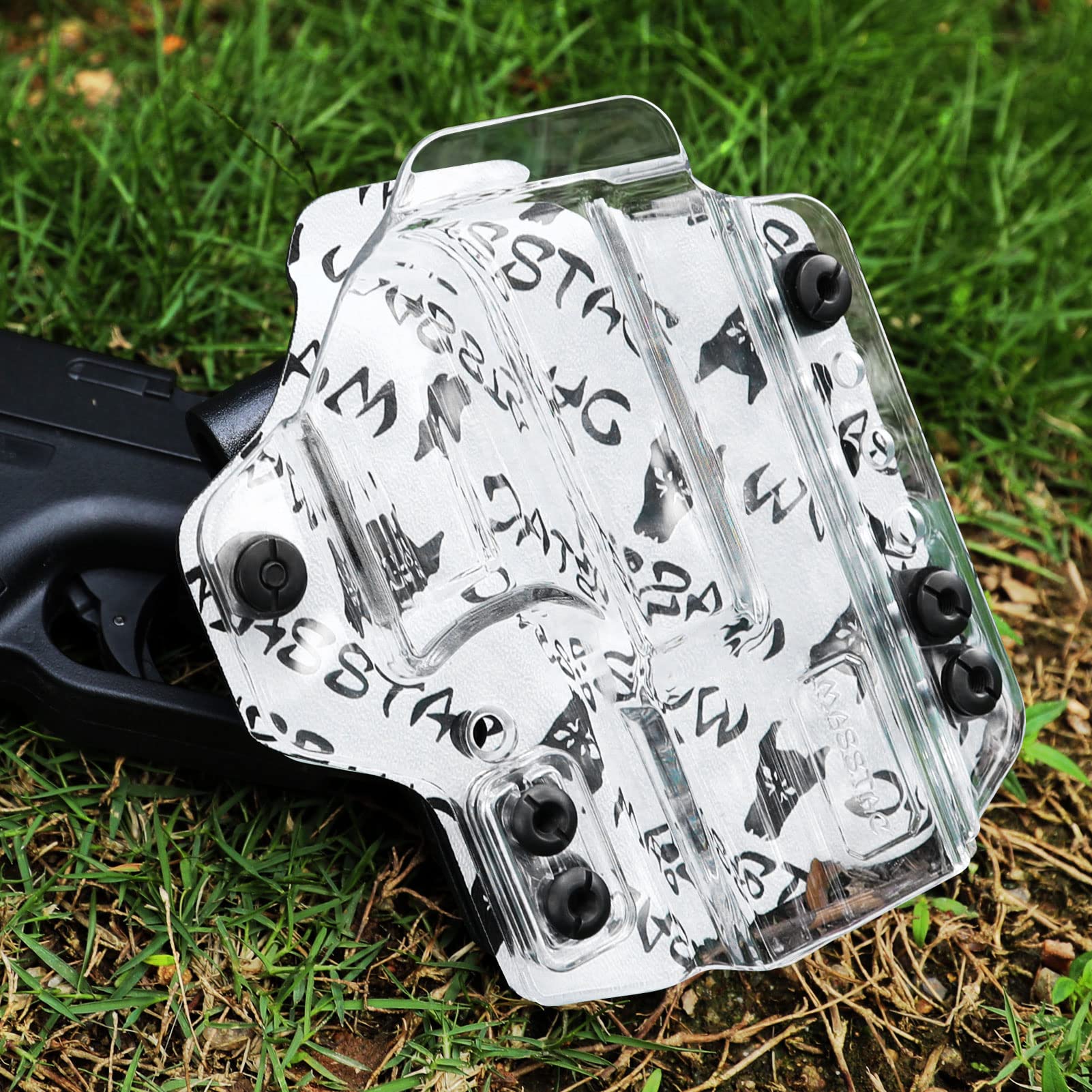 IWB/OWB Convertible Holster for Glock 19 Glock 17, Clear & Kydex Holster Fit: G17/G19/G22/G23/G31/G32/G45