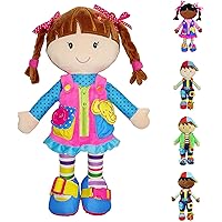 June Garden 15.5" Dressy Friends Belle - Educational Stuffed Plush Doll for Kids and Toddlers 2 Years and Up - Montessori Buc