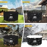 Dokon Garden Furniture Cover Round 250cm Dia 104cm H Waterproof 420D view 3