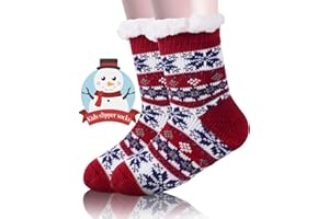 MOGGEI Girls Slipper Fuzzy Socks Kids Boys Fluffy Fleece Lined Warm Plush Sherpa Winter Child Home Socks