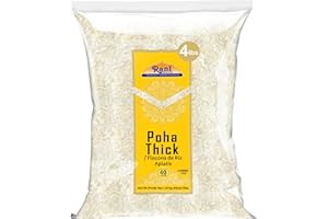 Rani Poha (Powa) Thick Medium-Cut (Flattened Rice) 64oz (4lbs) 1.81kg ~ All Natural, Salt-Free | Vegan | No Colors | Gluten F