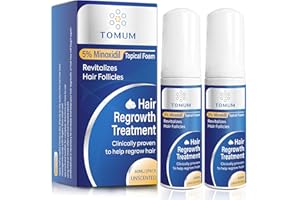 TOMUM 5% Minoxidil Foam for Men & Women Hair Regrowth, Fast-Absorbing Lightweight Minoxidil Treatment for Thinning Hair, Receding Hairline & Balding, Non-Greasy Unscented Hair Growth Foam