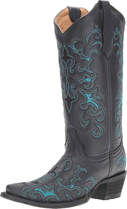 black and blue cowboy boots