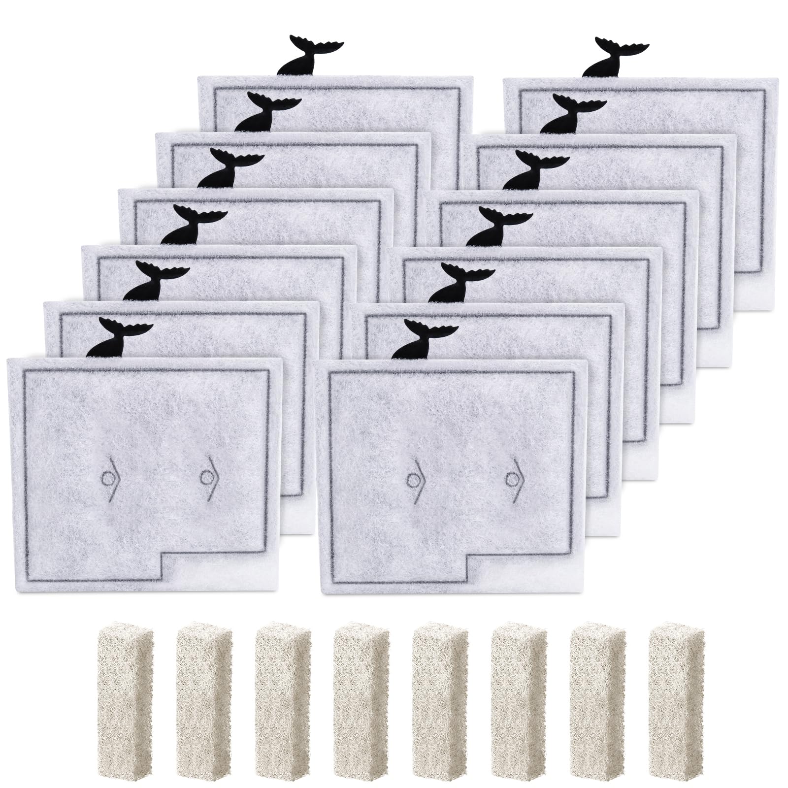 Photo 1 of 12 Pack Medium Filter Cartridges+ 8 Pack Ammonia Reducer Filter Pads Compatible with Aqueon QuietFlow LED PRO Power Filter Size 10 & E Internal Power Size 20 & Zilla Size 20