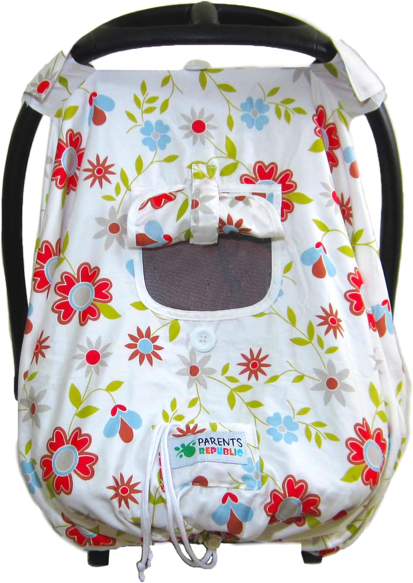 6-in-1 Baby Car Seat Canopy Cover, Windproof Design with Opening, Blossom