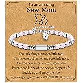 WIKHIA New Mom Gifts for Women, 1st Time Mothers Day Mom Mommy To Be Gifts for Women After Birth, Pregnancy Jewelry Gifts Bracelet for Mama