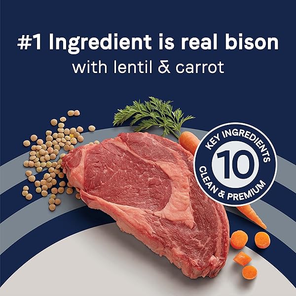CANIDAE PURE FARM TO BOWL FREE-RANGE BISON, LENTIL & CARROT, ADULT, GRAIN-FREE DRY DOG FOOD, 10LB