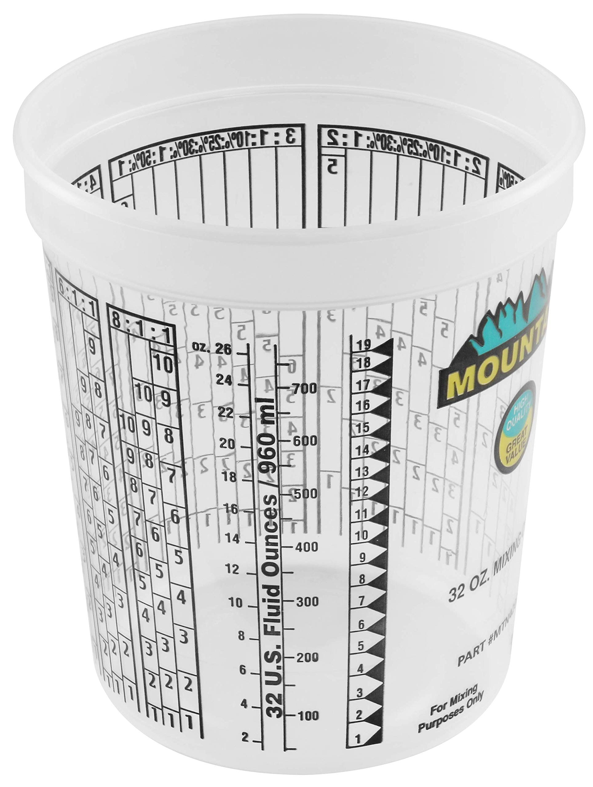 MOUNTAIN Disposable Quart Mixing Cups (100 per case), Made in USA