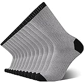 COOVAN Mens Crew Socks Full Cushioned Athletic Heavy Duty Work Sport Socks Breathable Training Socks 6 Pairs