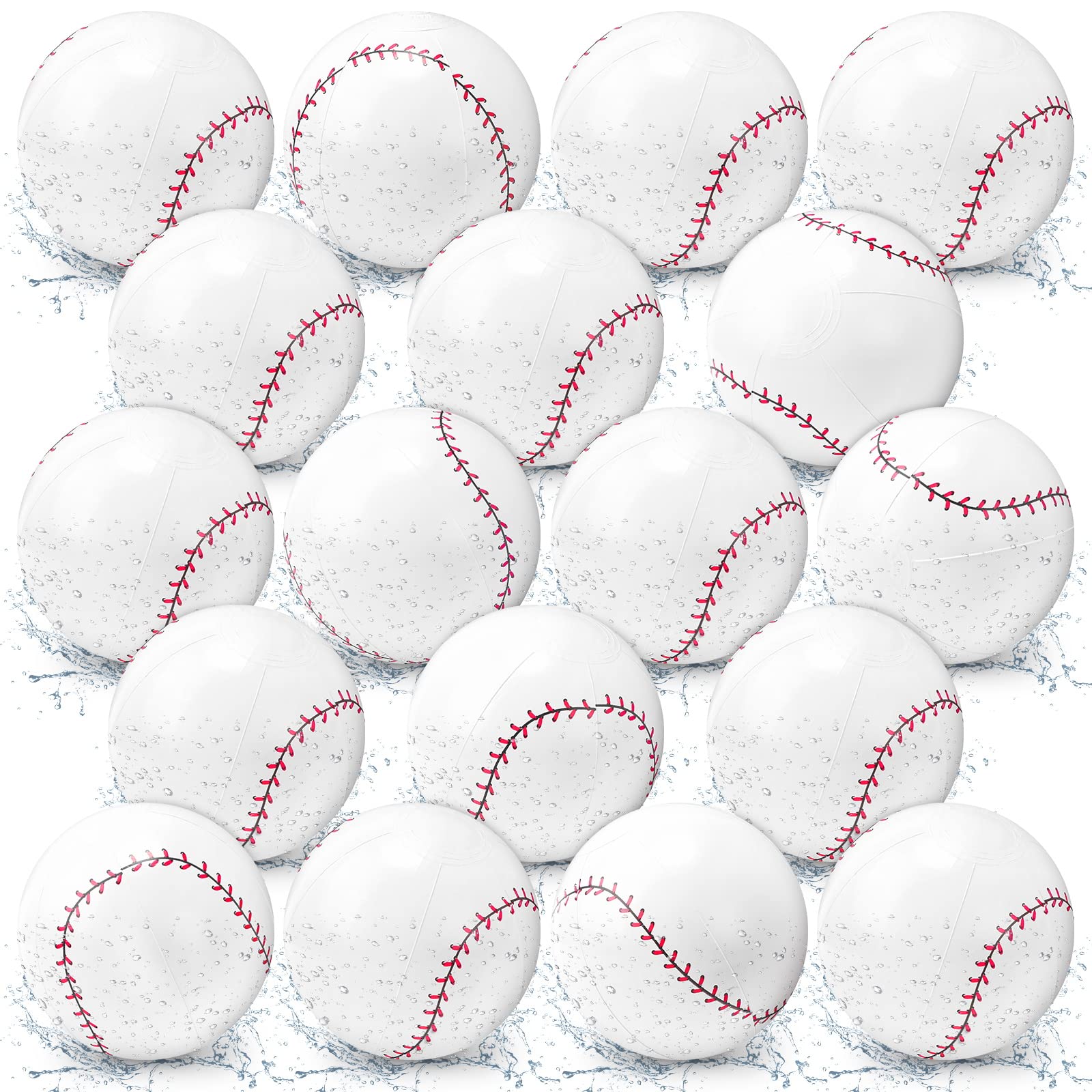 Photo 1 of HyDren 24 Pcs 5.5'' Inflatable Baseball Beach Ball Party Favors Swimming Pool Party Ball Baseball Beach Game Toys for Pool Sports Game Supplies(White)