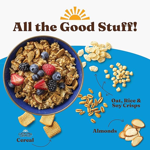 CATALINA CRUNCH PROTEIN GRANOLA – LOW SUGAR BREAKFAST CEREAL WITH 13G OF PROTEIN – GLUTEN FREE, KETO FRIENDLY – VANILLA ALMOND – 8 OZ. BAG (PACK OF 1)