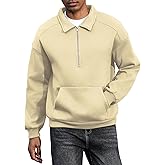 ZAFUL Mens Quarter Zip Sweatshirt Long Sleeve Casual Lined Fleece Warm Midweight Pullover Hoodies with Pocket