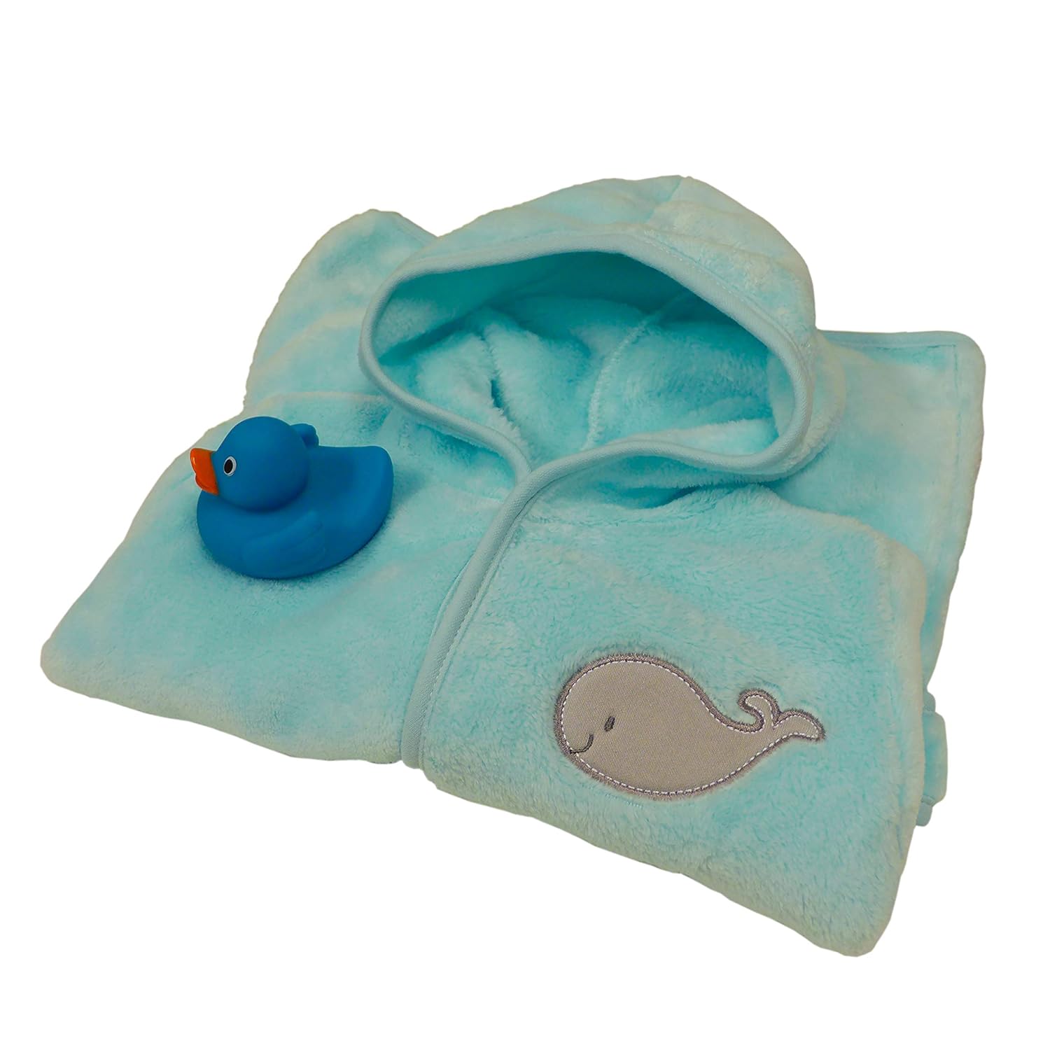 Neat Solutions Extra Soft & Warm Hooded Baby Bathrobe, Playful Whale, 0-9 Months, 13.7 x 7.2 x 2.2 Inch (HR136): Baby