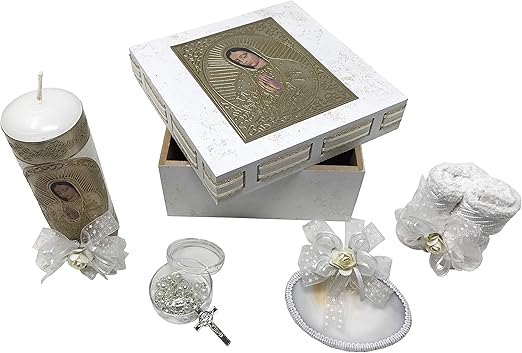 catholic baptism candle set for boy