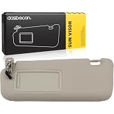 Dasbecan Left Driver Side Sun Visor Compatible with Mazda CX-9 2010-2015 | with Mirror and Vanity Light Replaces# TDY1-69-320 (Gray)