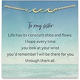 STORYJEWELLERY Sister Gifts, Sister Bracelet, Birthday Valentines Day Gifts for Sisters, Wave Bracelet, Cross Bracelets, Christian Jewelry