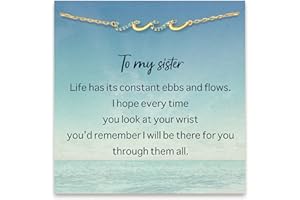 STORYJEWELLERY Birthday Gifts for Women, Gifts for Sister Mom Daughter and Friend, 30th 40th 50th 60th Birthday Gifts for Women, Wave Bracelet for Sister Mom and Daughter, Retirement Gift for Woman