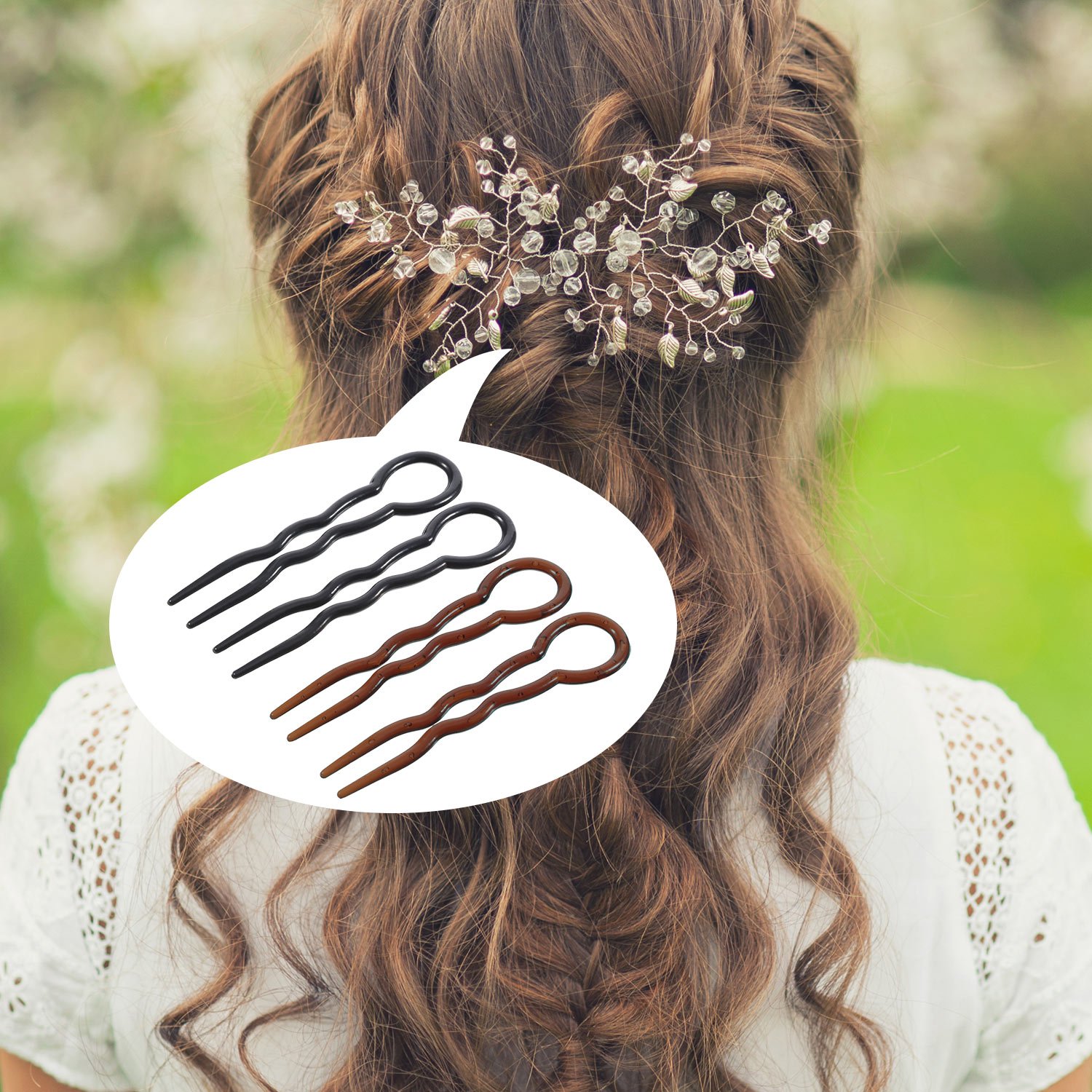 Bememo 20 Pieces Lady Style Grip Hair Pins, Magic Simple Fast Spiral Hair Braid Twist Styling Clip Pin, Black and Brown : Beauty