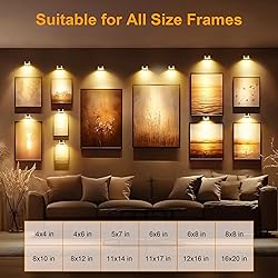 maylit 6 Pack Rechargeable Picture Lights, Battery