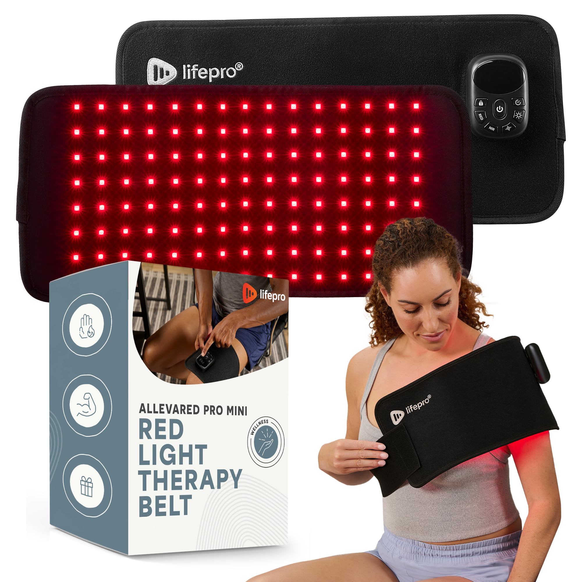 Photo 1 of Lifepro Red Light Therapy Belt – Infrared Red Light Therapy for Body, Back and Shoulder with Triple Chip LEDs, Allevared Belt with 660nm & 850nm Wavelengths – for Daily Comfort & Wellness Support