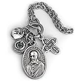 St. Francis de Sales Necklace, Keychain or Clip, Patron Saint Confirmation Gift, Crystal Pendant and Initial Charm