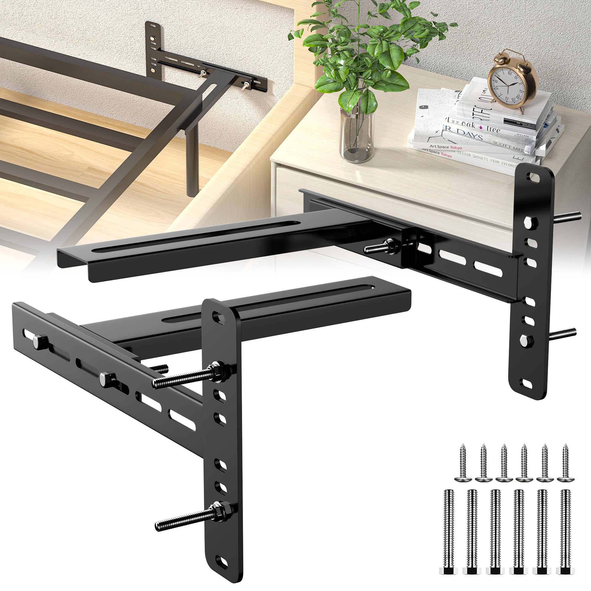 Photo 1 of 2 Pack Headboard Brackets for Adjustable Metal Beds Headboard & Footboard Extension Kit Fit for Twin Queen King Size Beds