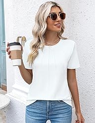 Kistore Womens Summer Tops Crew Neck Short Sleeve