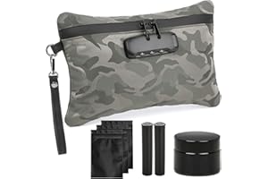 HOMEAL Smell Proof Bags,Smell Proof Pouch,Smell Proof Stash Bag,Smell Proof Container,Odor Proof Pouch,Smell Proof Box,Upgrade Smellproof Bag,Smell Proof Case,Stash Storage Odor Proof Bags Kit(Green)