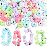 250-310 Pcs Assorted Soft Fluffy Fuzzy Acrylic Beads for Keychain Making Kit Bracelet Cute Jewelry DIY Various Styles Bows Hearts Stars Flowers Etc for Necklace Phone Charms