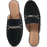 Alicegana Mules for Women Flats Shoes: Comfortable Round Toe Slip on Mules 2026 Dressy Business Buckle Loafers