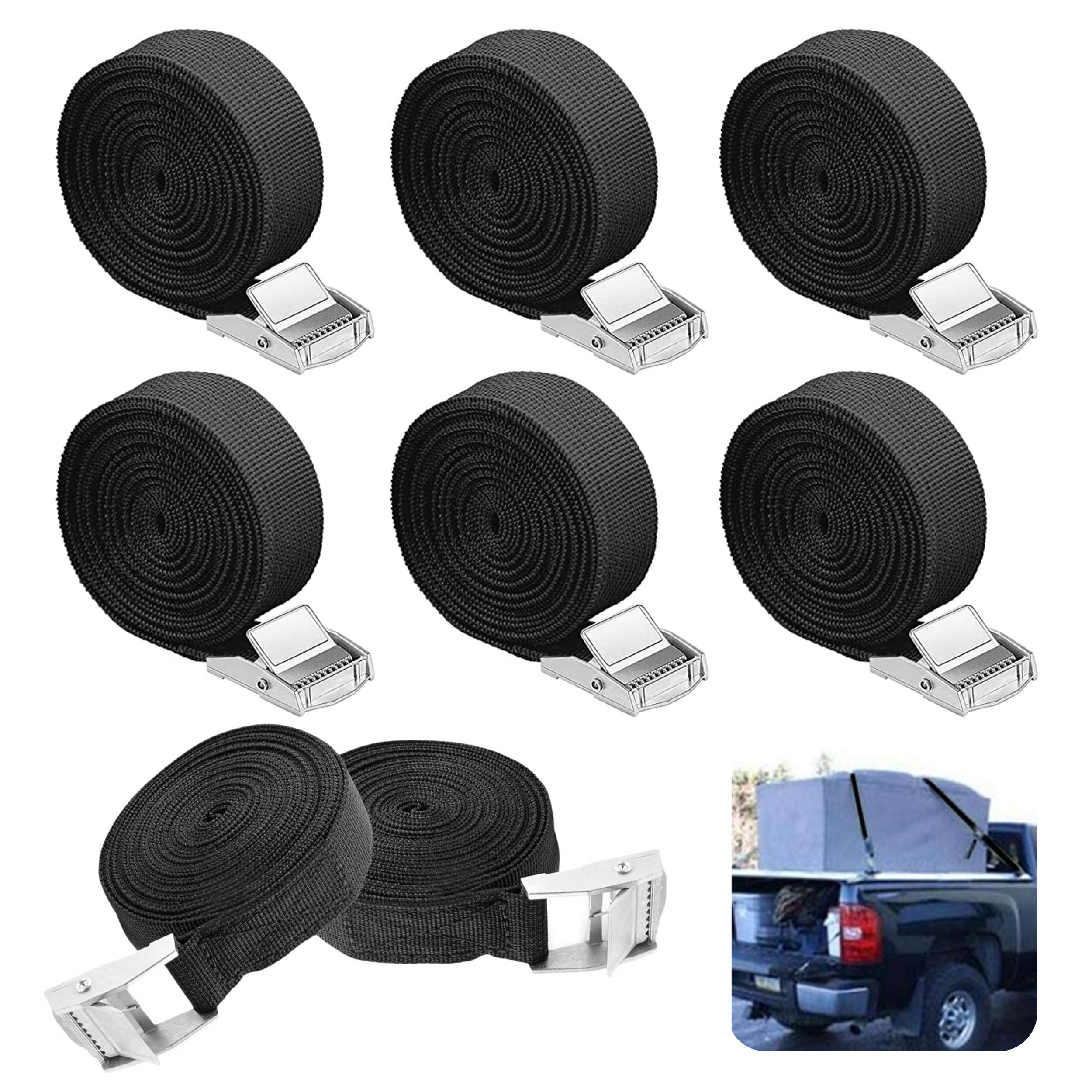 Ratchet Tie Down Straps, 8PCS Heavy Duty Lashing Straps with Cam Buckle, 1M X 25MM Adjustable Retaining Straps, Quick Release Roof Rack Straps