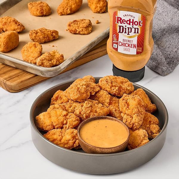 FRANK’S REDHOT DIPPING SAUCE, SECRET CHICKEN, CREAMY, TANGY, SMOKY FLAVOR, NO MESS, FOR CHICKEN TENDERS, FRENCH FRIES, SANDWICH SPREAD, AND MORE, 12 FL OZ