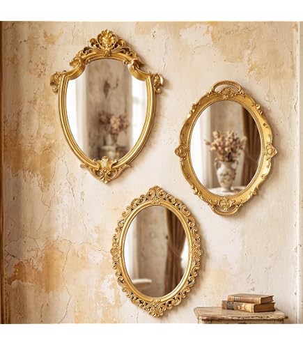 Amazon.com: BrightRow 5 Pcs Vintage Gold Mirror Luxury Set Small