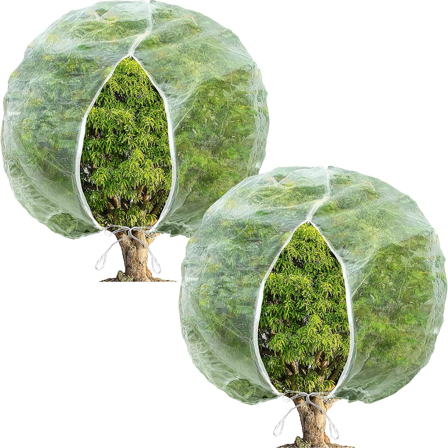 2 Pieces 72 x 72 Inch Garden Plant Cover Plant Protection Net Bags with Zipper Bird Barrier Netting Mesh Garden Netting Planter Mesh for Protect Plant Fruits Flower Vegetable Supplies