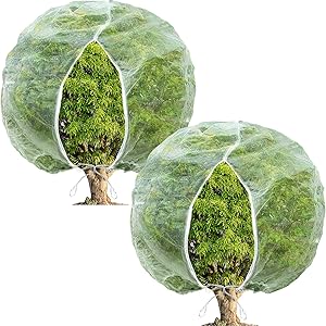 2 Pieces 72 x 72 Inch Garden Plant Cover Plant Protection Net Bags with Zipper Bird Barrier Netting Mesh Garden Netting Planter Mesh for Protect Plant Fruits Flower Vegetable Supplies