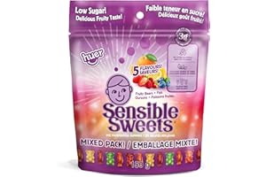 Huer - Sensible Sweets Mix Fruity Fish & Bears 1 Pack - Low-Sugar, Low-Calorie, All-Natural Gummy Easter Candy Bundle - 150g 