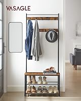 VASAGLE Coat Rack Hallway Cabinet Bench Shoe Storage 175 cm H HSR41BX view 2