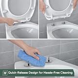 Zuvo Soft Close Toilet Seat White Oval O Shape 70mm Hinges UK Fit view 6