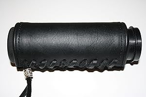 MARK'S CUSTOM DESIGNS Deluxe Leather Black Padded Vibration Dampening Leather Motorcycle Grip Covers for Hd Motorcycles