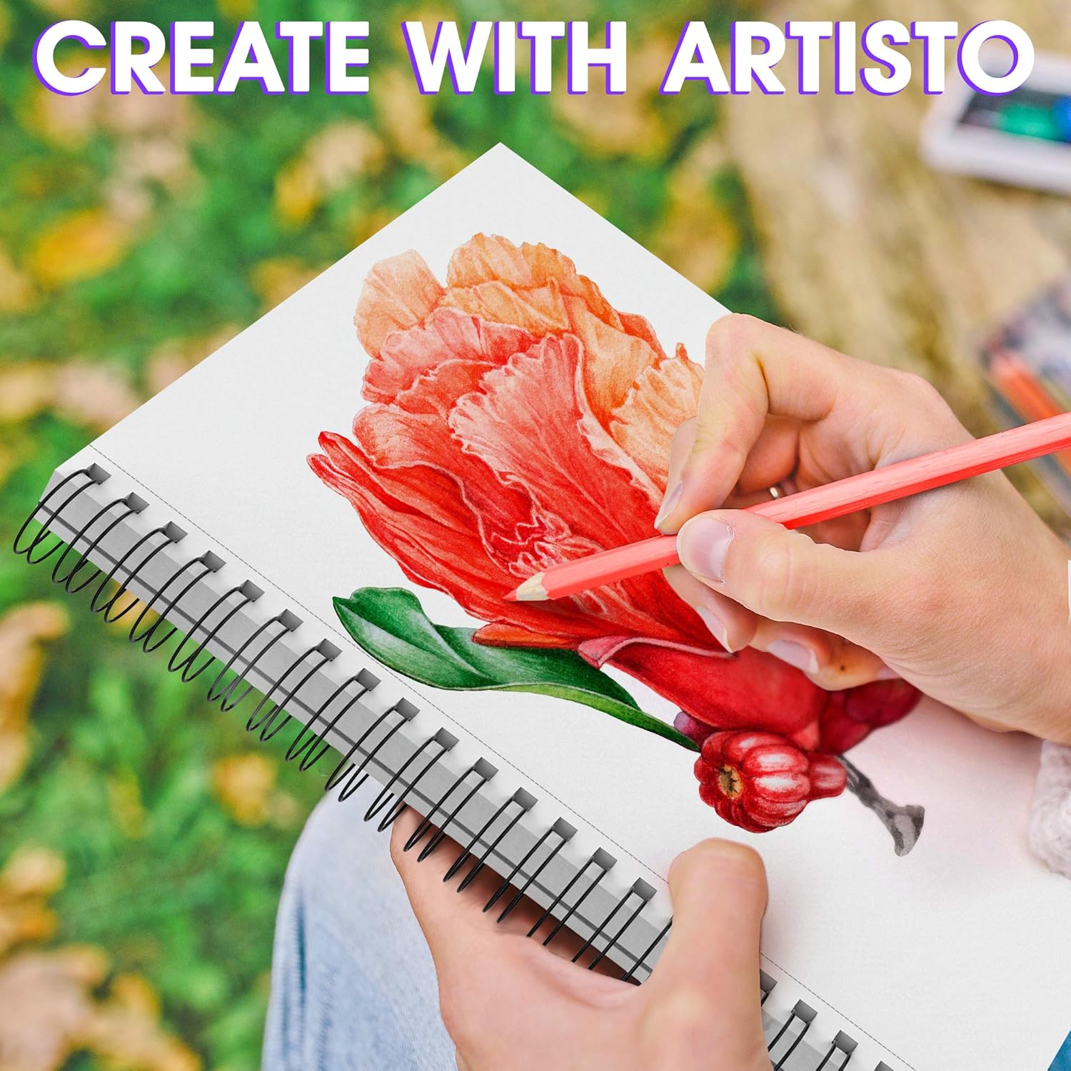 Artisto 9x12" Premium Sketch Book Set, Spiral Bound, Pack of 2, 200 Sheets (100g/m2), Acid-Free Drawing Paper, Ideal for Kids, Teens & Adults.: Arts, Crafts & Sewing
