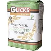Glicks Unbleached High Gluten Flour, (5 Pounds) Enriched, Presifted, Kosher, No Preservatives