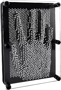 Super Z Outlet Classic 3-Dimensional Pin Art Board Metal Silver Toy for Sculptures, Children &amp; Adults Learning Gift