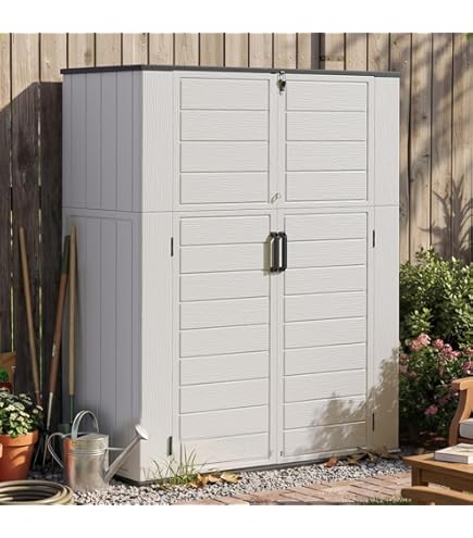 DETO５箱セット Amazon.com : Devoko 5 x 3 Resin Outdoor Storage Shed with Floor