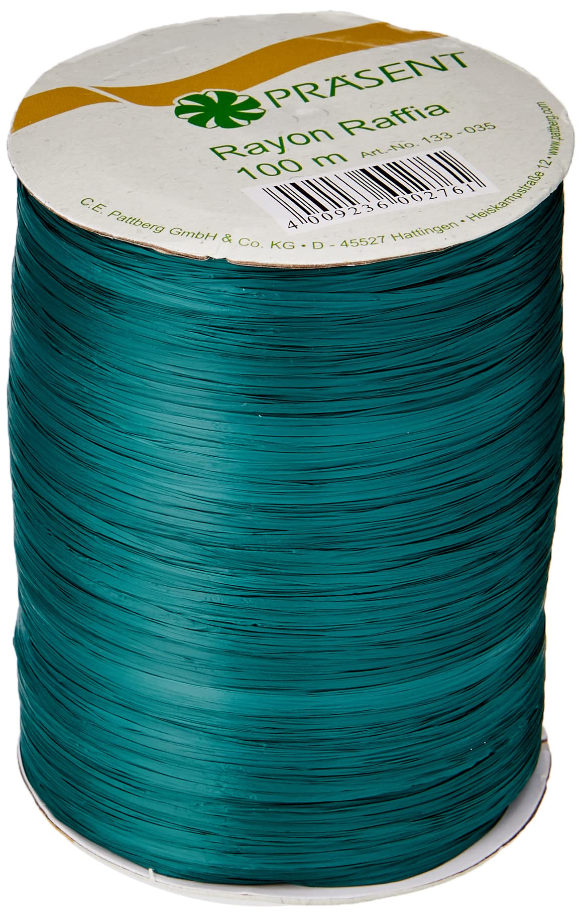 PRÄSENT - Rayon Raffia Biodegradable Ribbon Dark Green 100 meter spool