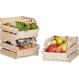Amazon.de: 3 Ebenen, für Gemüse/Obst, aus Holz, zur Aufbewahrung von