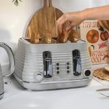 Salter Ripple Taupe Toaster & Kettle Set – 4-Slice 1630W 6 Browning Levels view 4