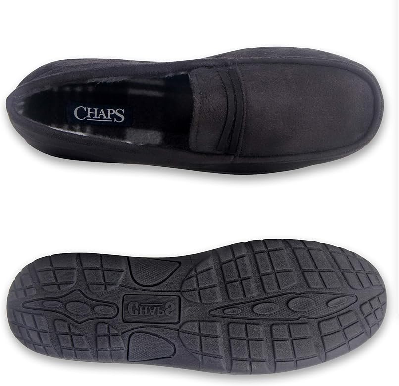 men's chaps suede moccasin slippers